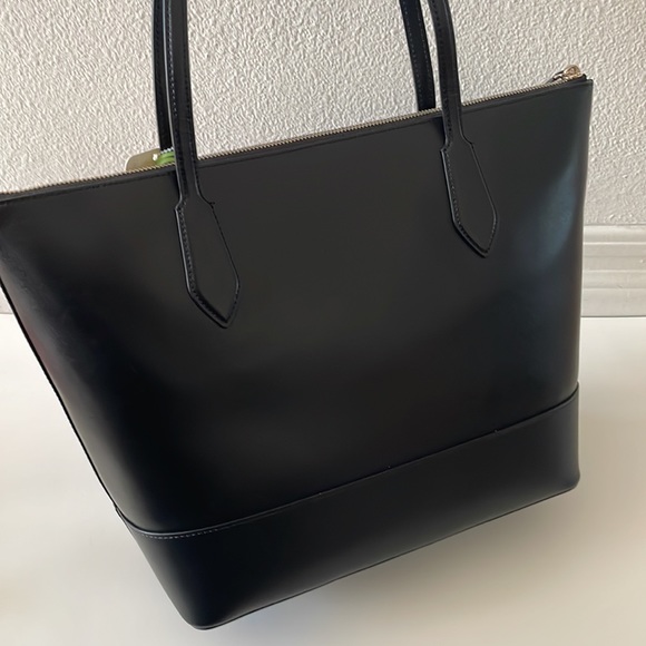 ❌SOLD❌ Kate Spade Braelynn black leather tote bag w strawberry bag charm NWT - Picture 9 of 14